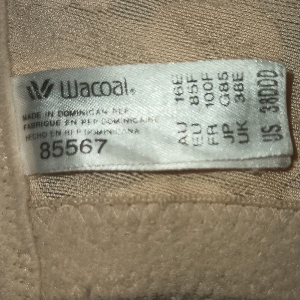 Wacoal 85567 Full Figure Awareness Bra Underwire Lined Bra Nude 38DDD - Picture 3 of 6